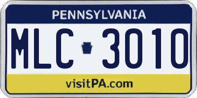 PA license plate MLC3010
