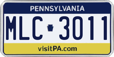 PA license plate MLC3011