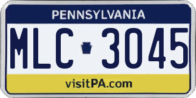 PA license plate MLC3045