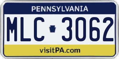PA license plate MLC3062
