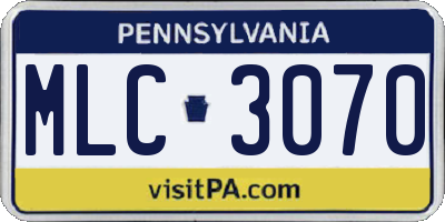 PA license plate MLC3070