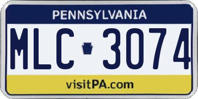 PA license plate MLC3074