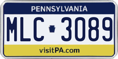PA license plate MLC3089