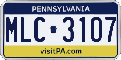 PA license plate MLC3107