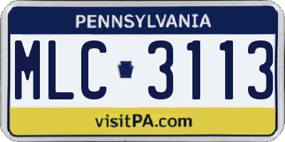 PA license plate MLC3113