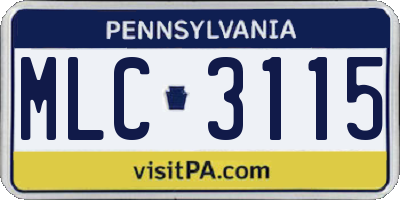 PA license plate MLC3115