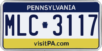 PA license plate MLC3117