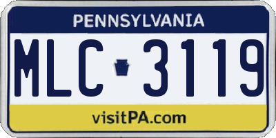 PA license plate MLC3119