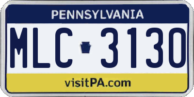 PA license plate MLC3130