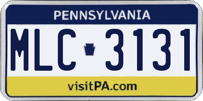 PA license plate MLC3131