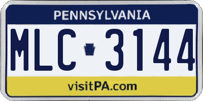 PA license plate MLC3144
