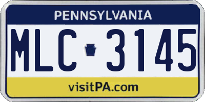 PA license plate MLC3145