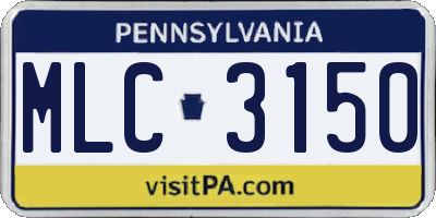 PA license plate MLC3150