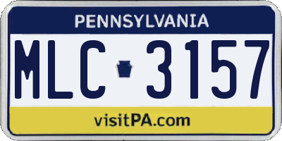 PA license plate MLC3157