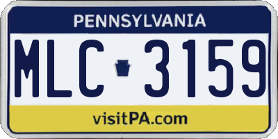 PA license plate MLC3159