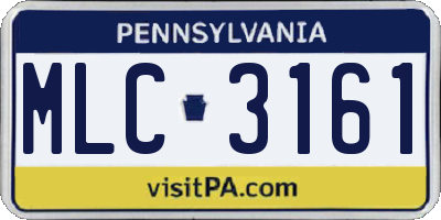 PA license plate MLC3161