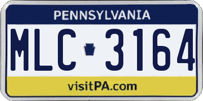 PA license plate MLC3164