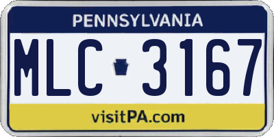 PA license plate MLC3167