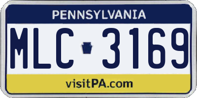 PA license plate MLC3169