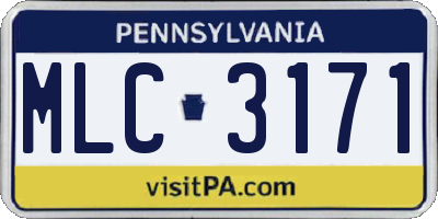 PA license plate MLC3171