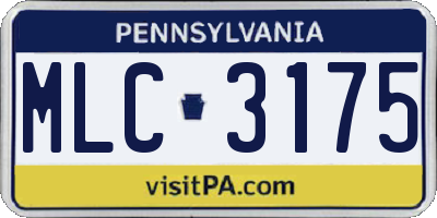 PA license plate MLC3175