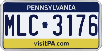 PA license plate MLC3176