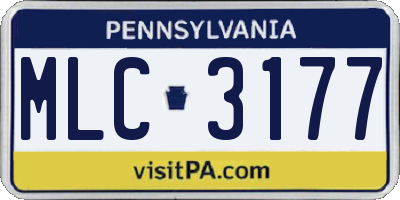 PA license plate MLC3177