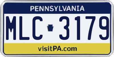 PA license plate MLC3179