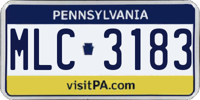 PA license plate MLC3183