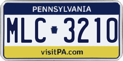PA license plate MLC3210
