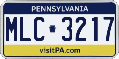 PA license plate MLC3217