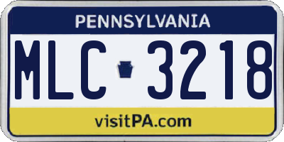 PA license plate MLC3218