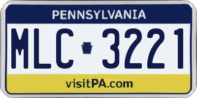 PA license plate MLC3221