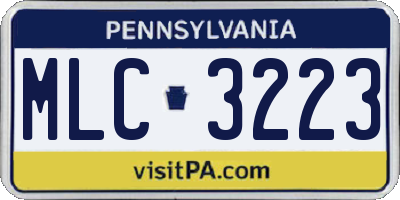 PA license plate MLC3223