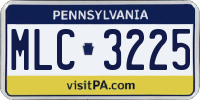 PA license plate MLC3225