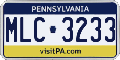 PA license plate MLC3233