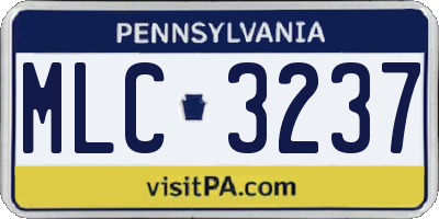 PA license plate MLC3237