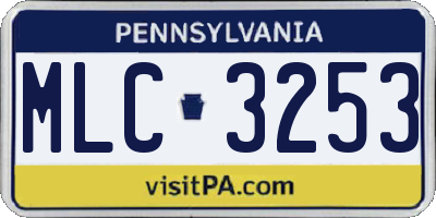PA license plate MLC3253
