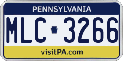 PA license plate MLC3266