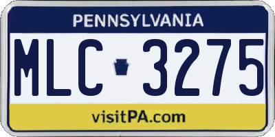 PA license plate MLC3275
