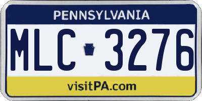 PA license plate MLC3276