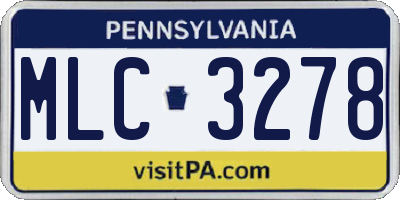 PA license plate MLC3278