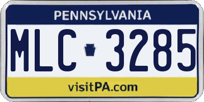 PA license plate MLC3285