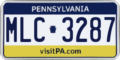 PA license plate MLC3287