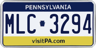 PA license plate MLC3294