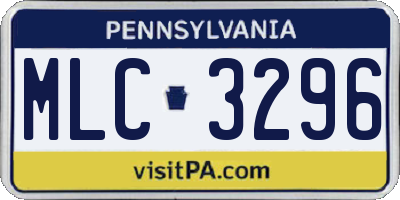 PA license plate MLC3296
