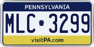 PA license plate MLC3299