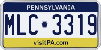 PA license plate MLC3319