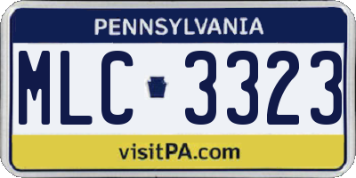 PA license plate MLC3323
