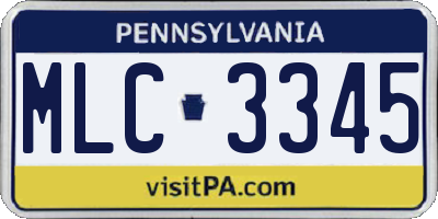 PA license plate MLC3345